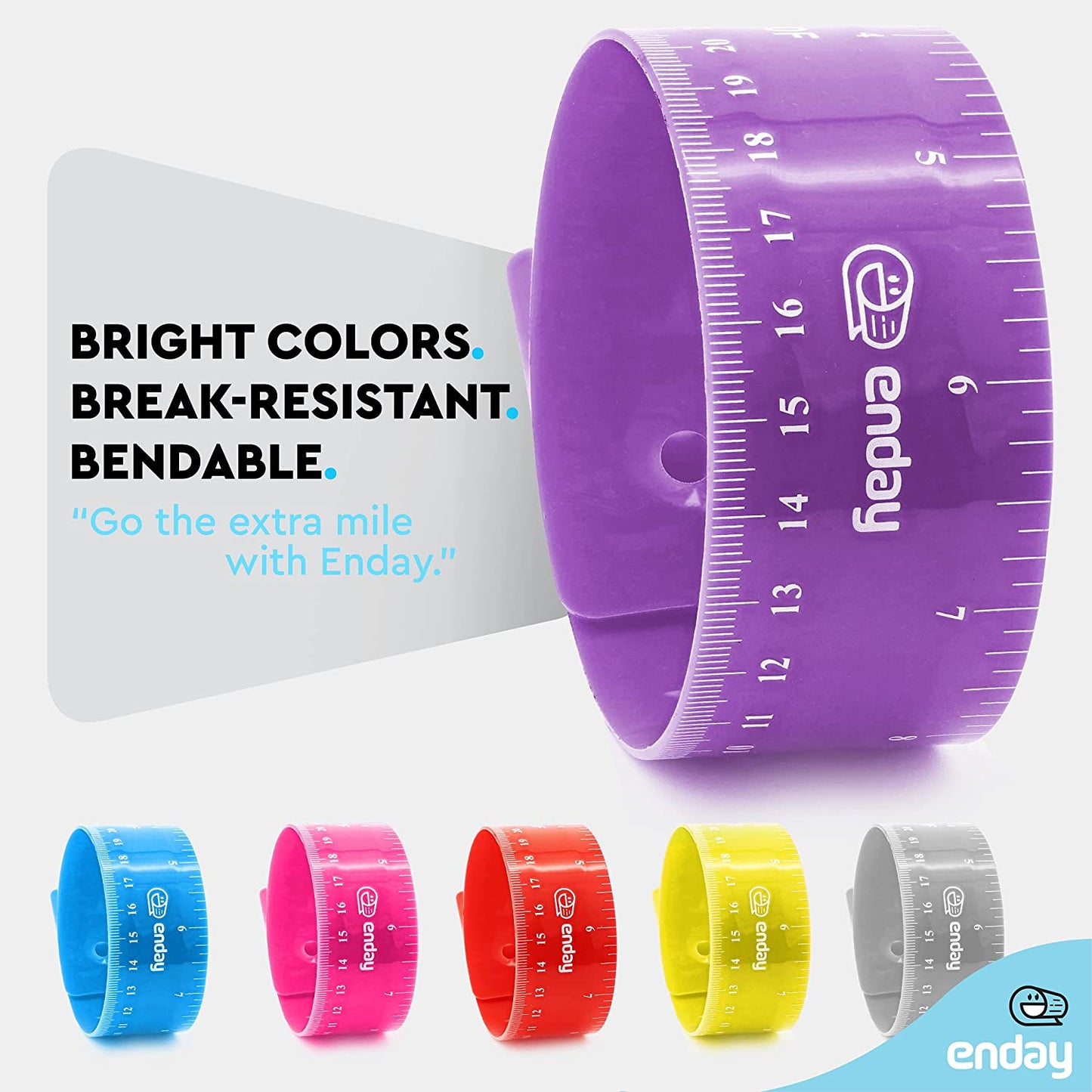 12" (30cm) Shatterproof Flexible Ruler purple