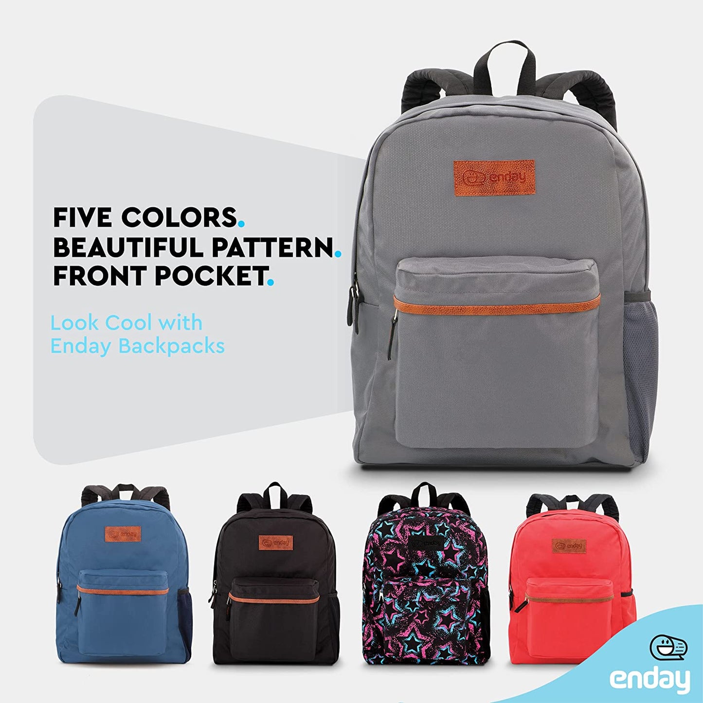 Adjustable Shoulder Strap Backpack - Grey