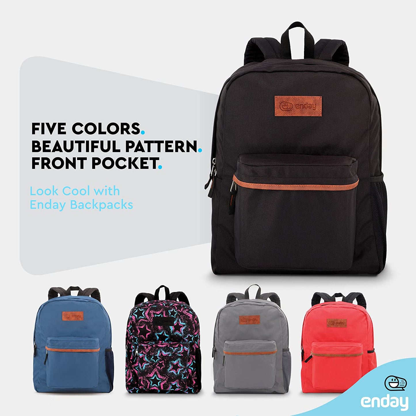 Adjustable Shoulder Strap Backpack - Black