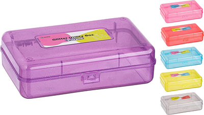 Glitter Bright Color Multipurpose Utility Box purple