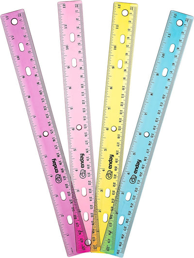 12" (30cm) Jeweltones Color Ruler (4/Pack)