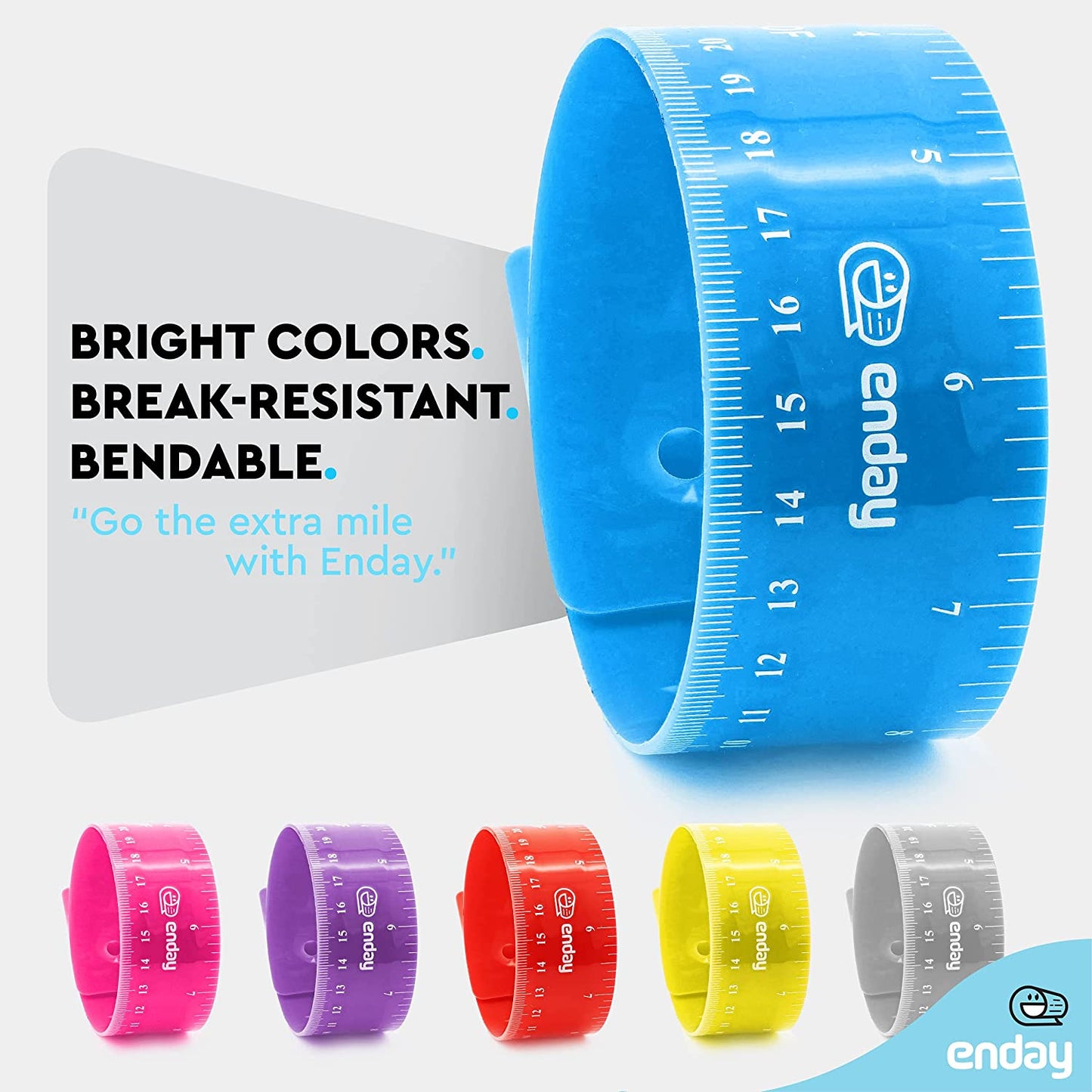 12" (30cm) Shatterproof Flexible Ruler blue