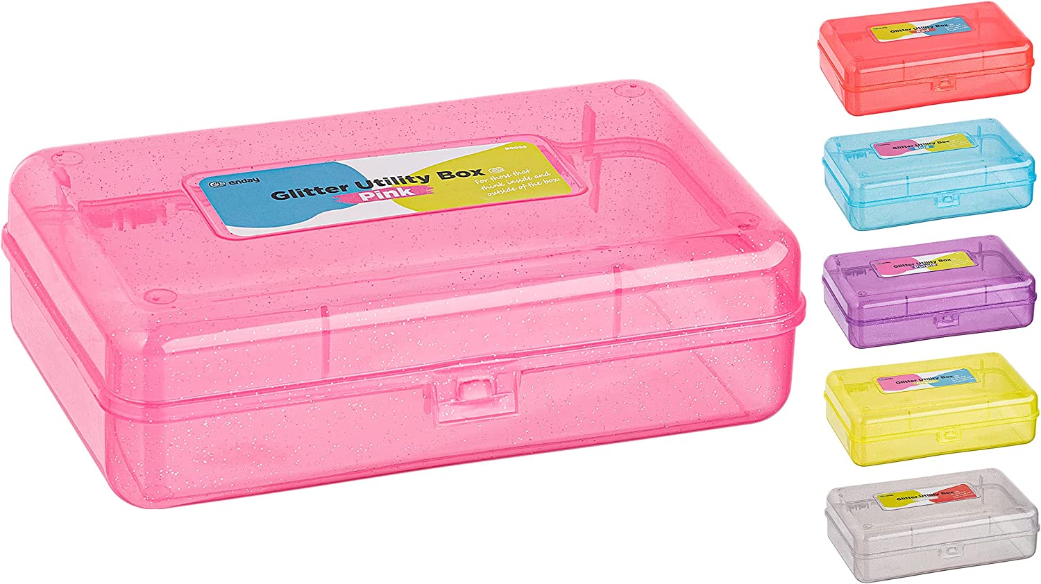 Enday Glitter Utility Box, Pink in 2023  Pencil boxes, Utility box,  Writing accessories