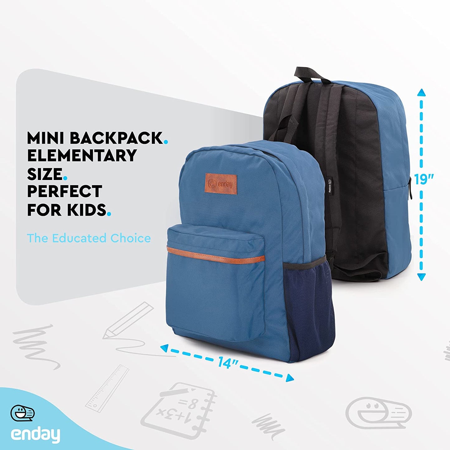 Adjustable Shoulder Strap Backpack - Blue
