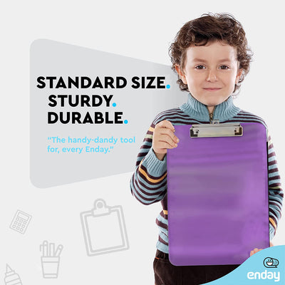 Standard Size Plastic Clipboard w/ Low Profile Clip purple