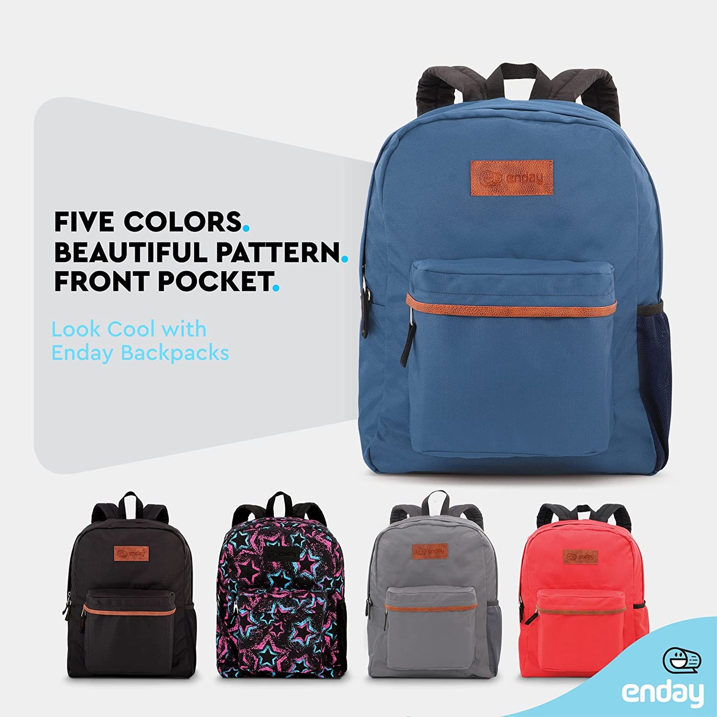 Adjustable Shoulder Strap Backpack - Blue