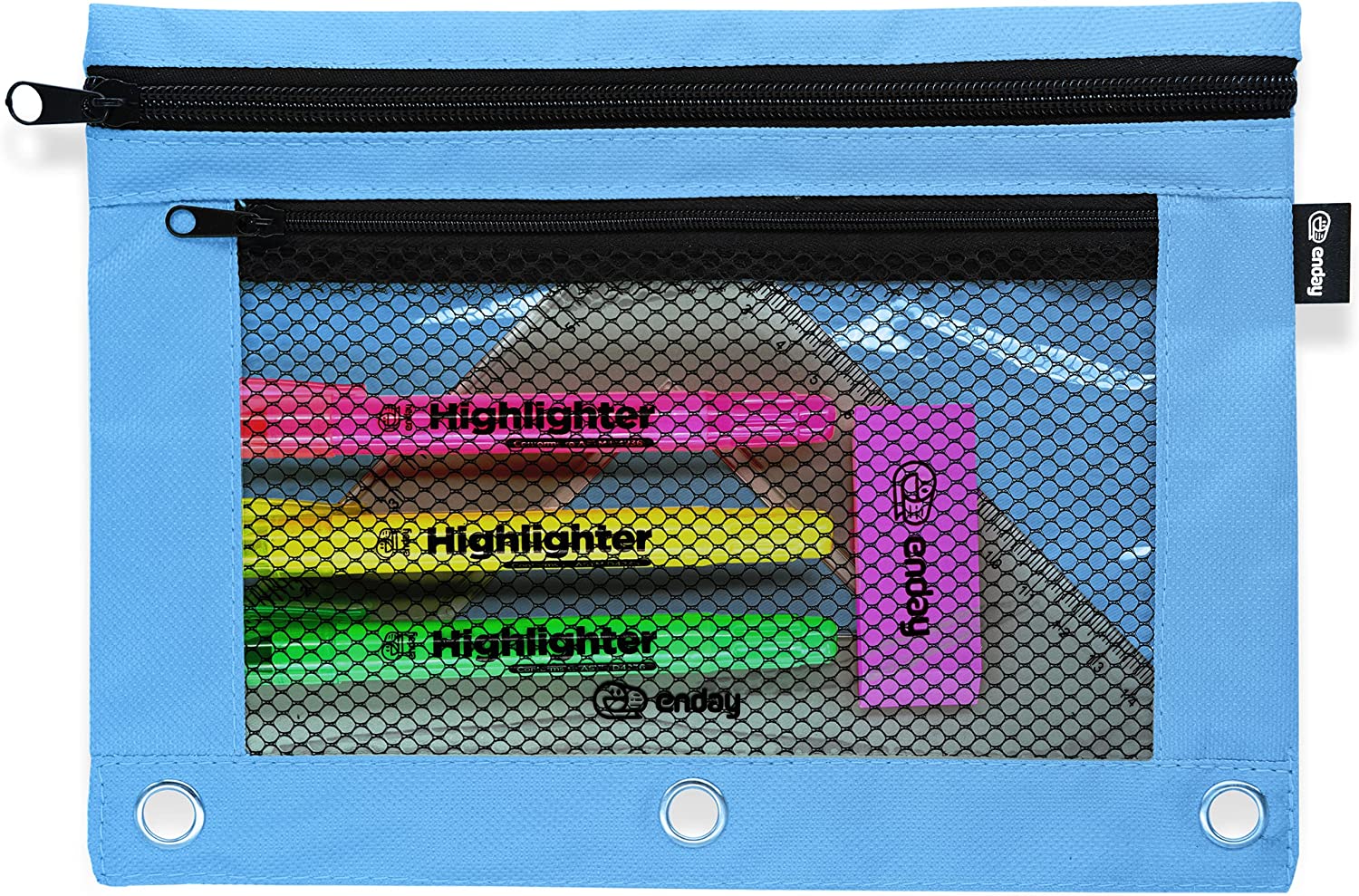Enday Big Capacity Pencil Case, 3 Compartments Pencil Bags With