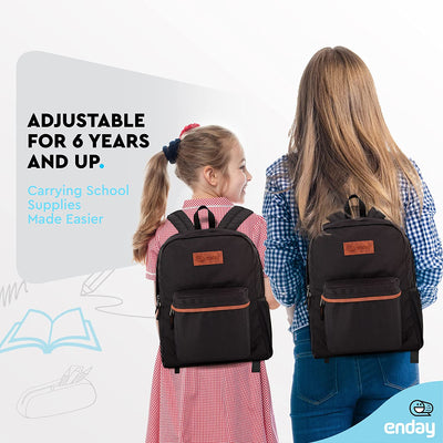 Adjustable Shoulder Strap Backpack - Black