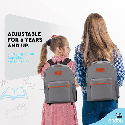 Adjustable Shoulder Strap Backpack - Grey