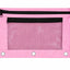 Double Zipper 3-Ring Pencil Pouch With Mesh Window