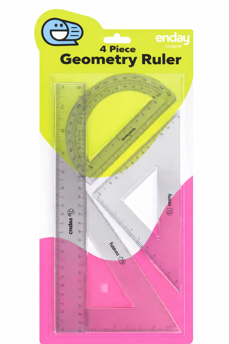 4-Piece Geometry Ruler Combination Sets
