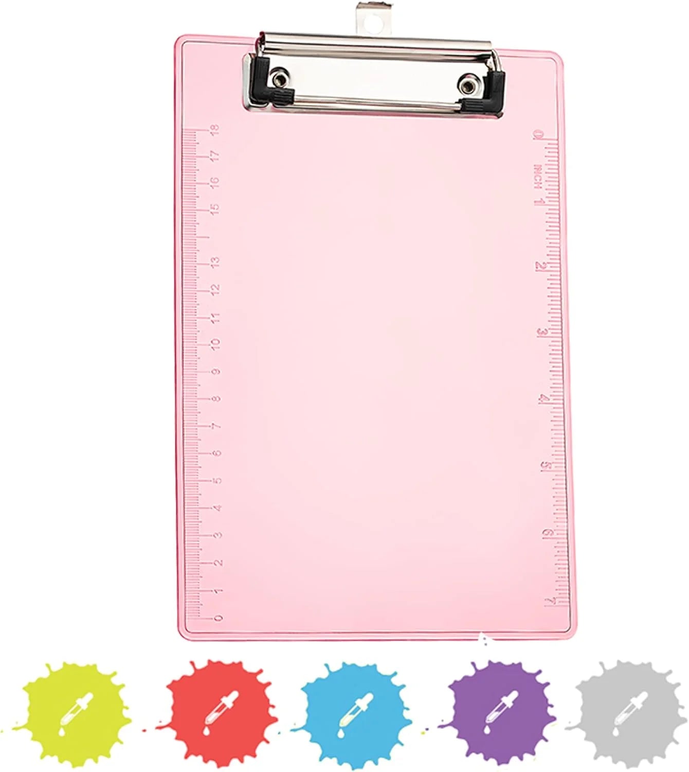 Memo Size Plastic Clipboard With Low Profile Clip