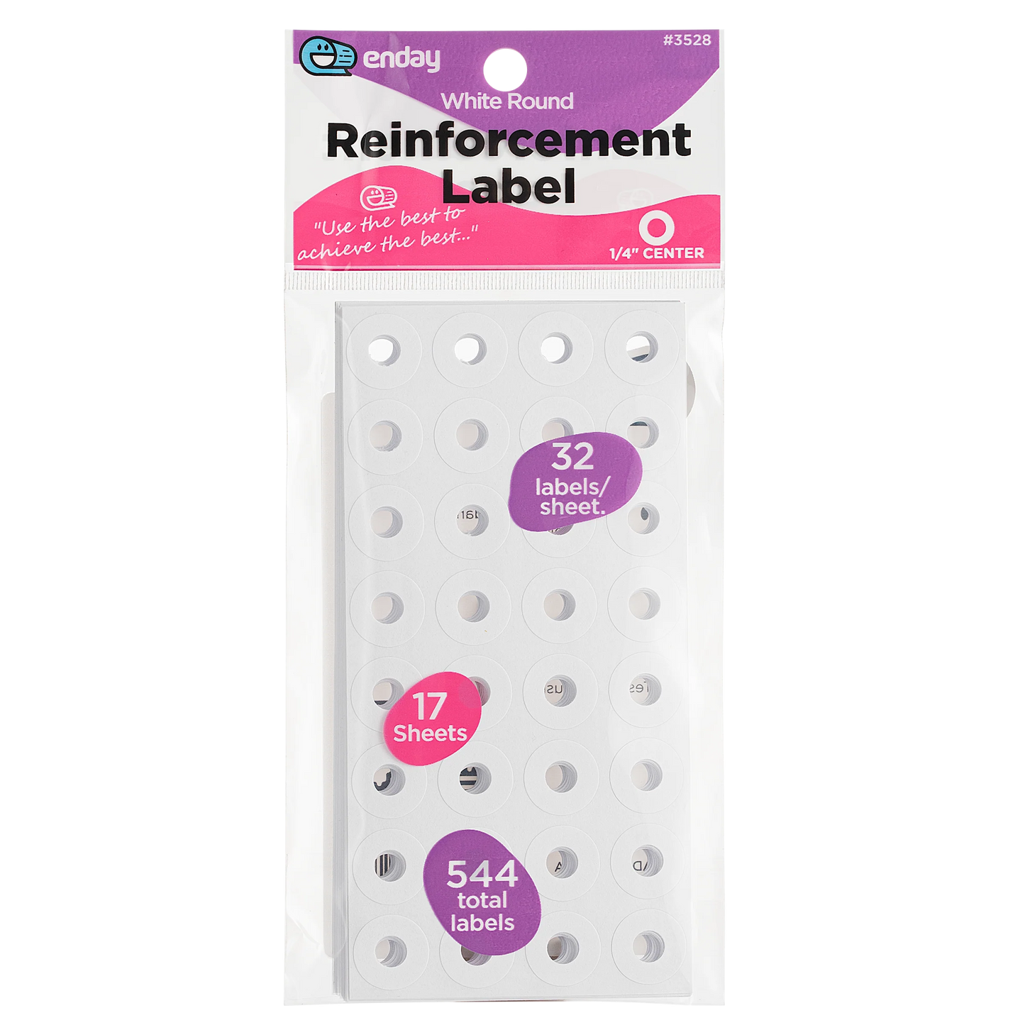 White Round Reinforcement Label 544 Labels Per Pack