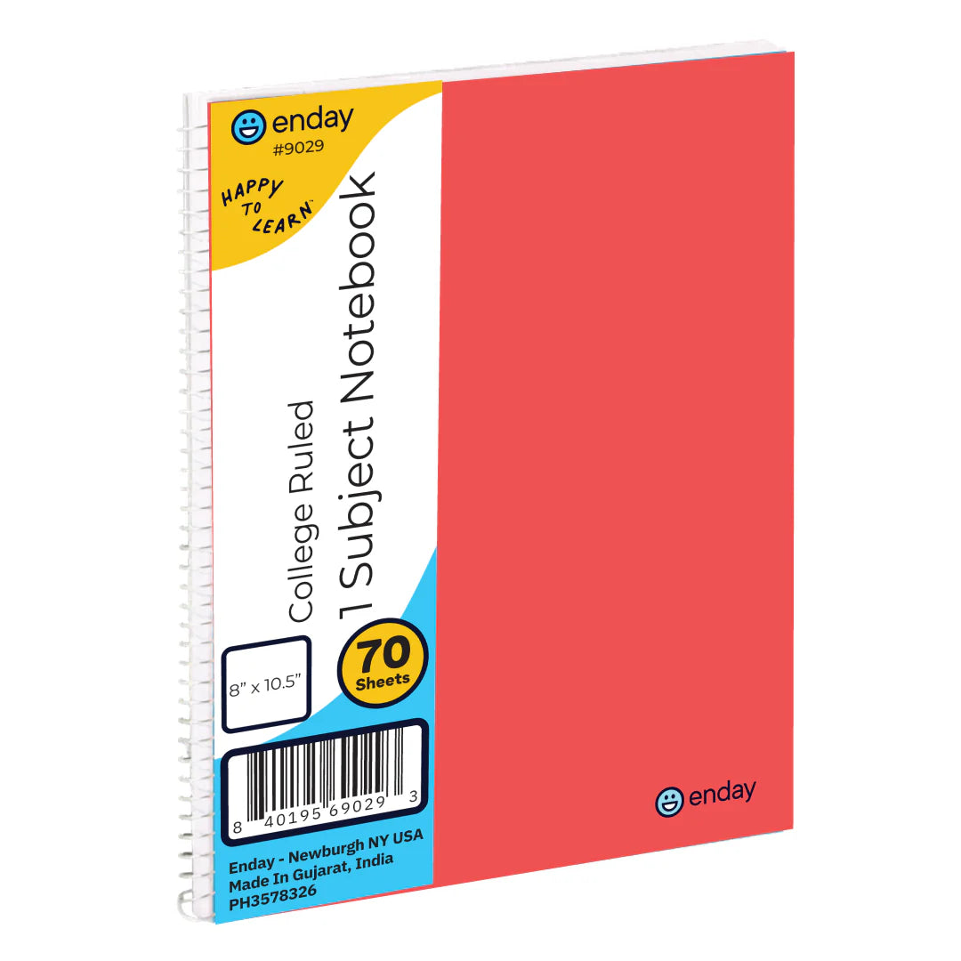 Spiral Notebook 1-Subject CR 70 Ct