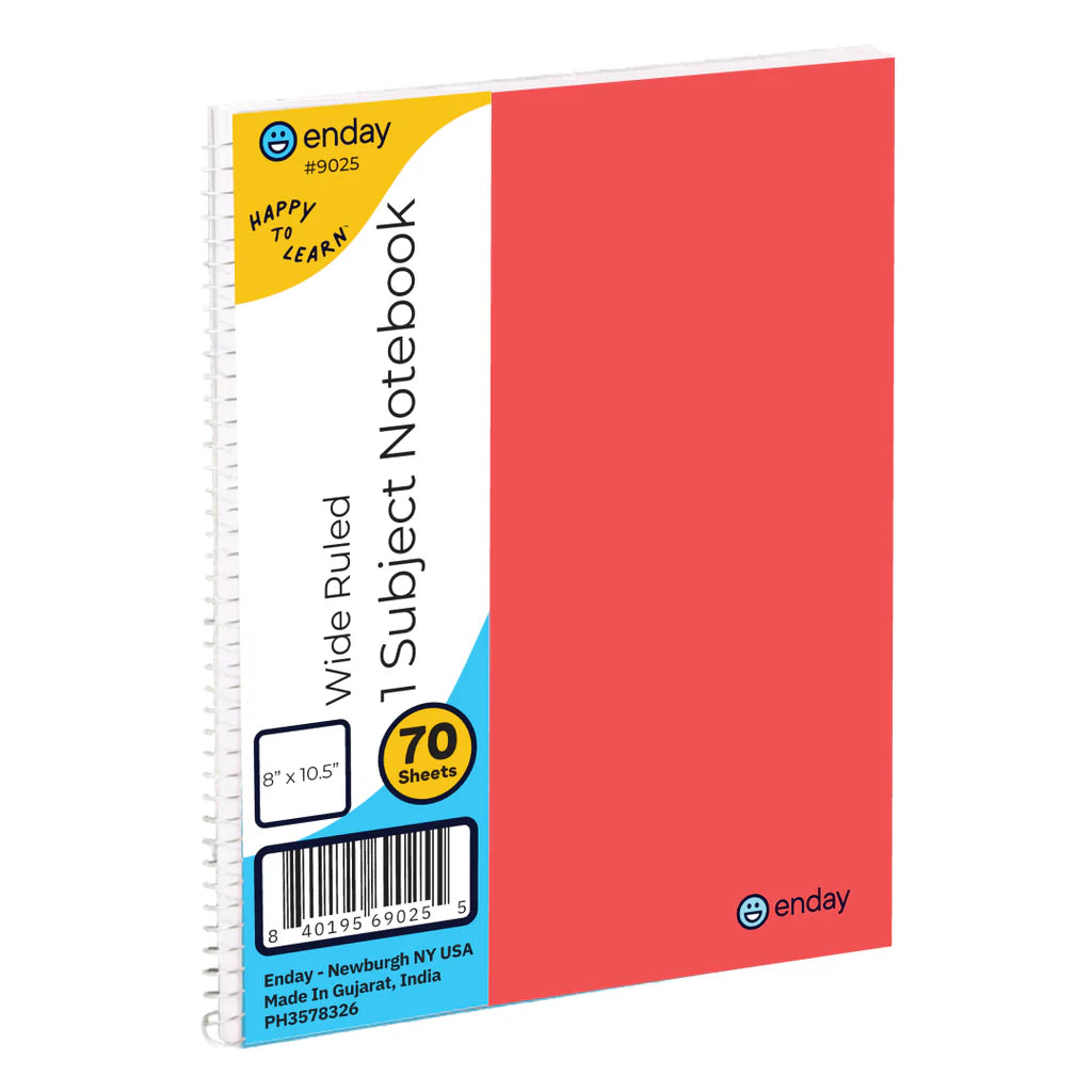 Spiral Notebook 1-Subject W/R 70 Ct