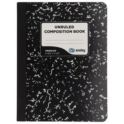 Composition Book Unruled, Black Marble 100 Ct.