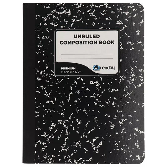 Composition Book Unruled, Black Marble 100 Ct.