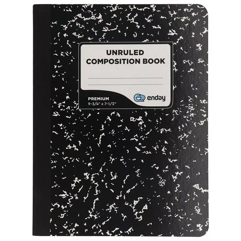 Composition Book Unruled, Black Marble 100 Ct.