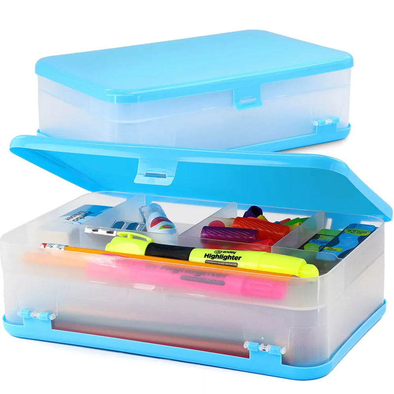Pencil Case Jumbo Double Deck Organizer Box