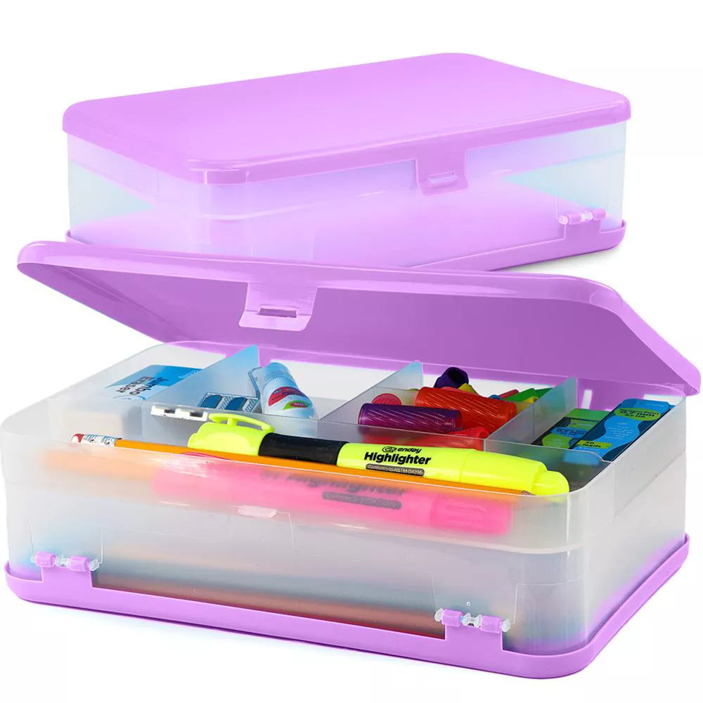 Pencil Case Jumbo Double Deck Organizer Box