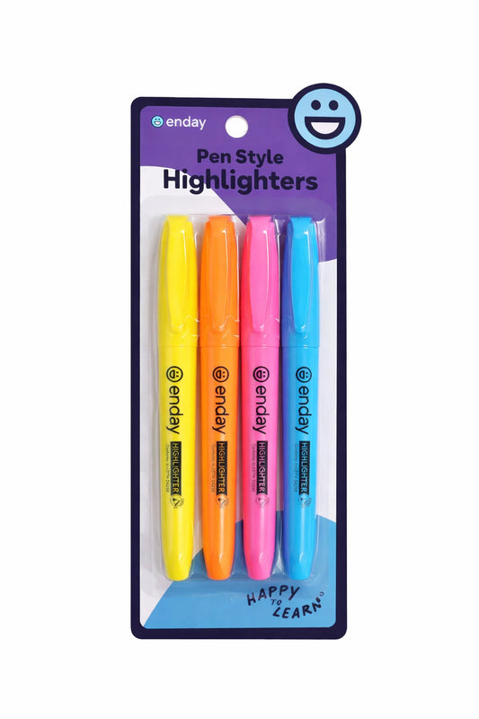Pen Style Fluorescent Highlighter Asst Color w/ Pocket Clip