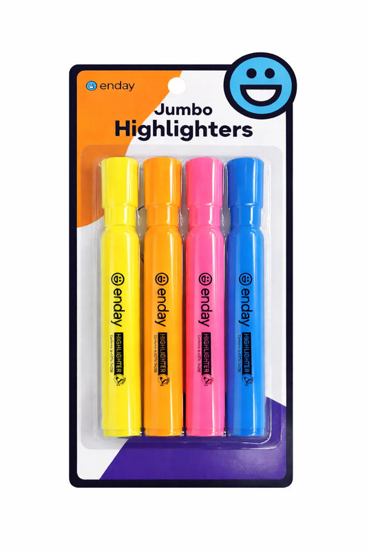 Desk Style Fluorescent Highlighters Asst Color (4/Pack)