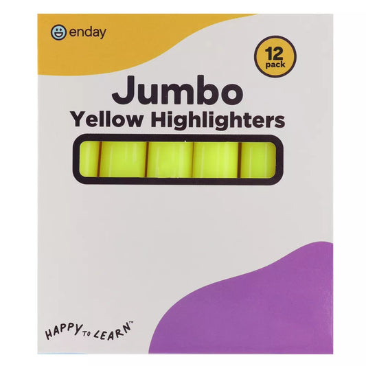 Jumbo Highlighters Yellow (12 Pack)