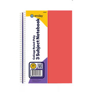 Spiral Notebook 3-Subject 6 X 9 Poly Cover 120 Ct