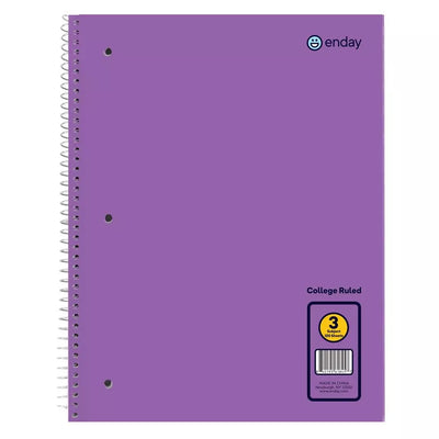 Spiral Notebook 3-Subject C/R 120 Ct.,