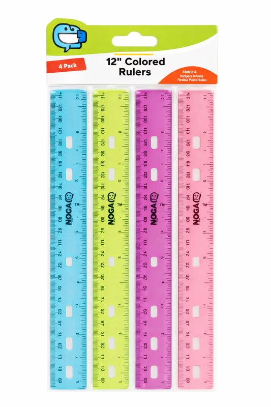 Jeweltones Color Ruler (4/Pack) 12" (30Cm)