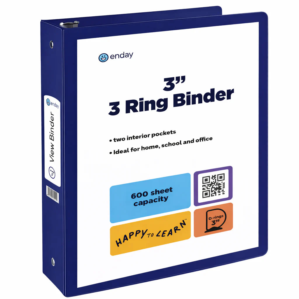 3″ Slant-D Ring View Binder With 2 Pockets