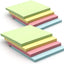 Emraw Sticky Notes Stick It Stickies, Plain Small 3" x 3" Square Pastel Watercolor Removable Self Stick On Note Memo Pad for Office, Home, School - Pack of 8 Pads