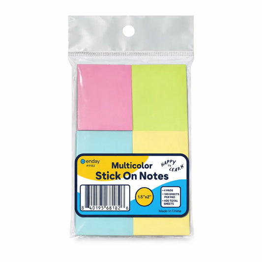 Stick On Notes 1.5" X 2" 100 Ct. (4/Pack)