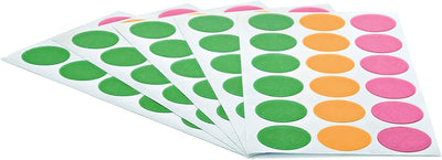 Emraw Super Great Assorted Color 3/4" Round Labels - Includes: Green, Orange & Pink - Great for School, Home & Office – 306 Labels Per Pack - (3-Pack)