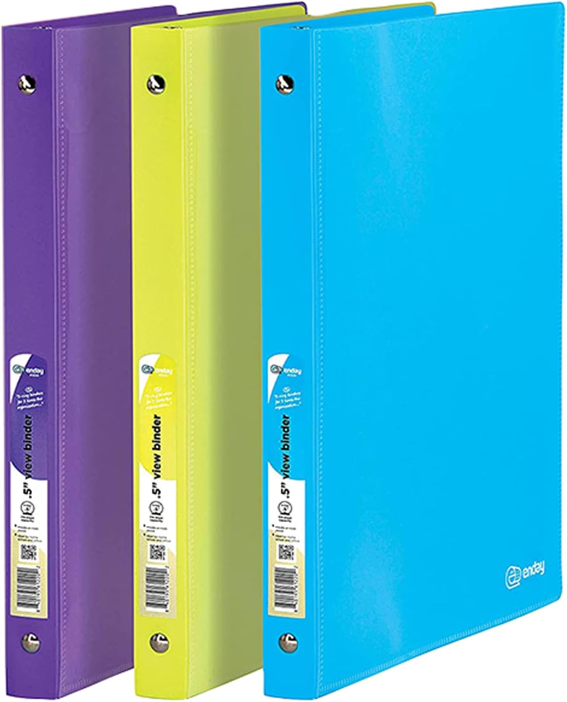 1/2" Poly 3 Ring Presentation View Binder with Pocket Allows for Quick Loading of Spine Inserts and Prevents Gapping and Mis Alignment of Rings (Pack of 3) - by Emraw