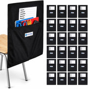 Enday Chair Pockets for Classrooms Set of 24, Premium Student Chair Pockets, Deep Seat Sacks for Classroom Chairs, Heavy Duty Chair Bags for Books & School Supplies Organizer
