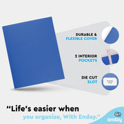 Paper 2-Pocket Portfolio With 3 Prongs  Assorted 100 Pack,