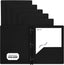 Plastic Folders with Pockets and Prongs Black, Two Pocket Folder with Brads, 3 Prong Folders with Pockets for Letter Size Sheets (6 Pack) - by Enday