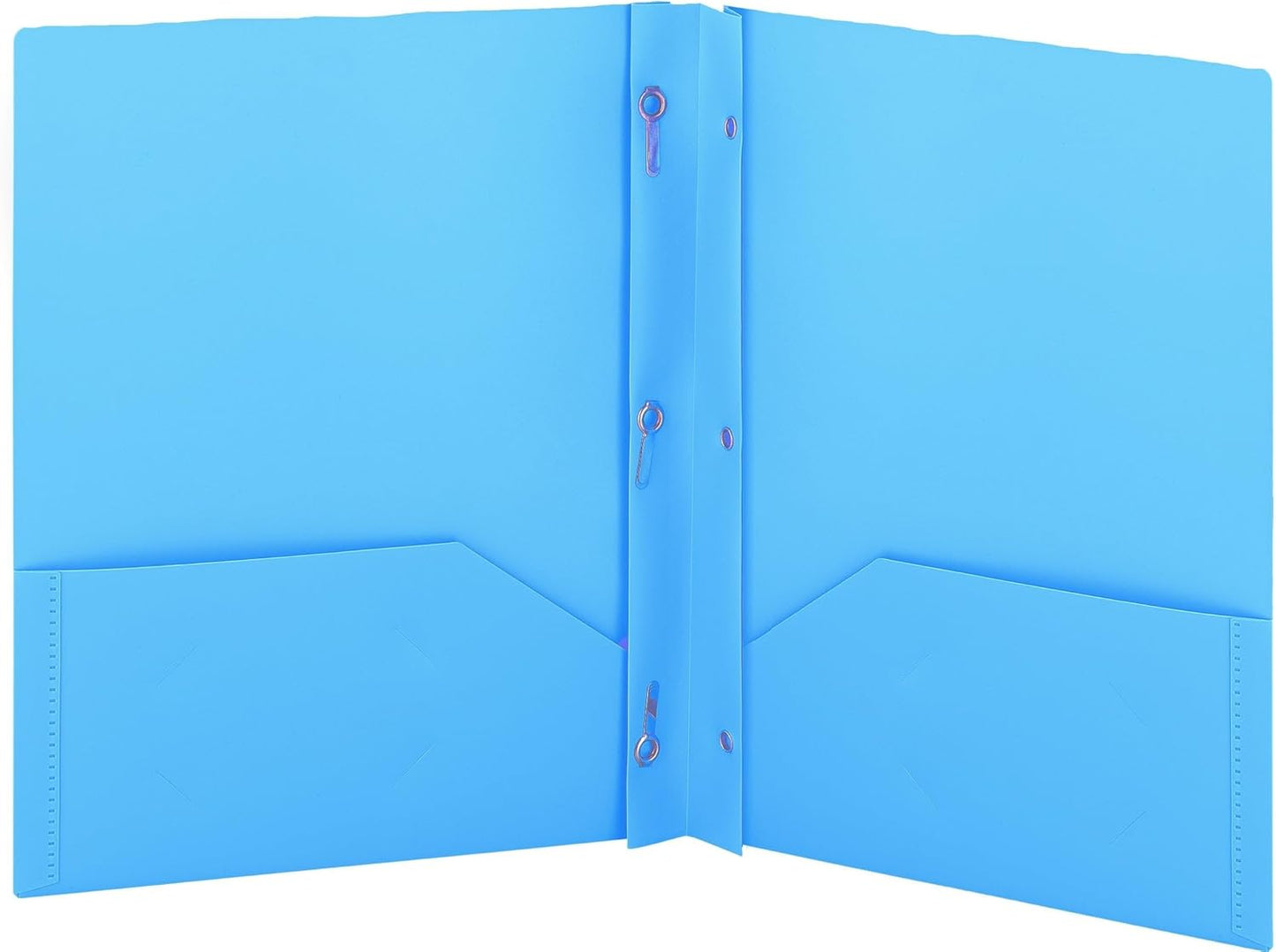 Plastic Folders with Pockets and Prongs Blue - Two Pocket Folder with Brads - 3 Prong Folders with Pockets for Letter Size Sheets, Also Available in Purple, Green, Red, Pink, and Grey, 1 Pc â€“by Enday
