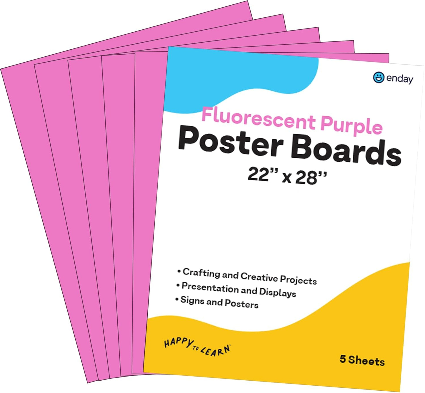 Emraw Poster Board Lightweight Craft Backing Boards for Presentations Office Sign Blank Painting Board Smooth Surface Poster Sheets for School Pack of 5 (Black)