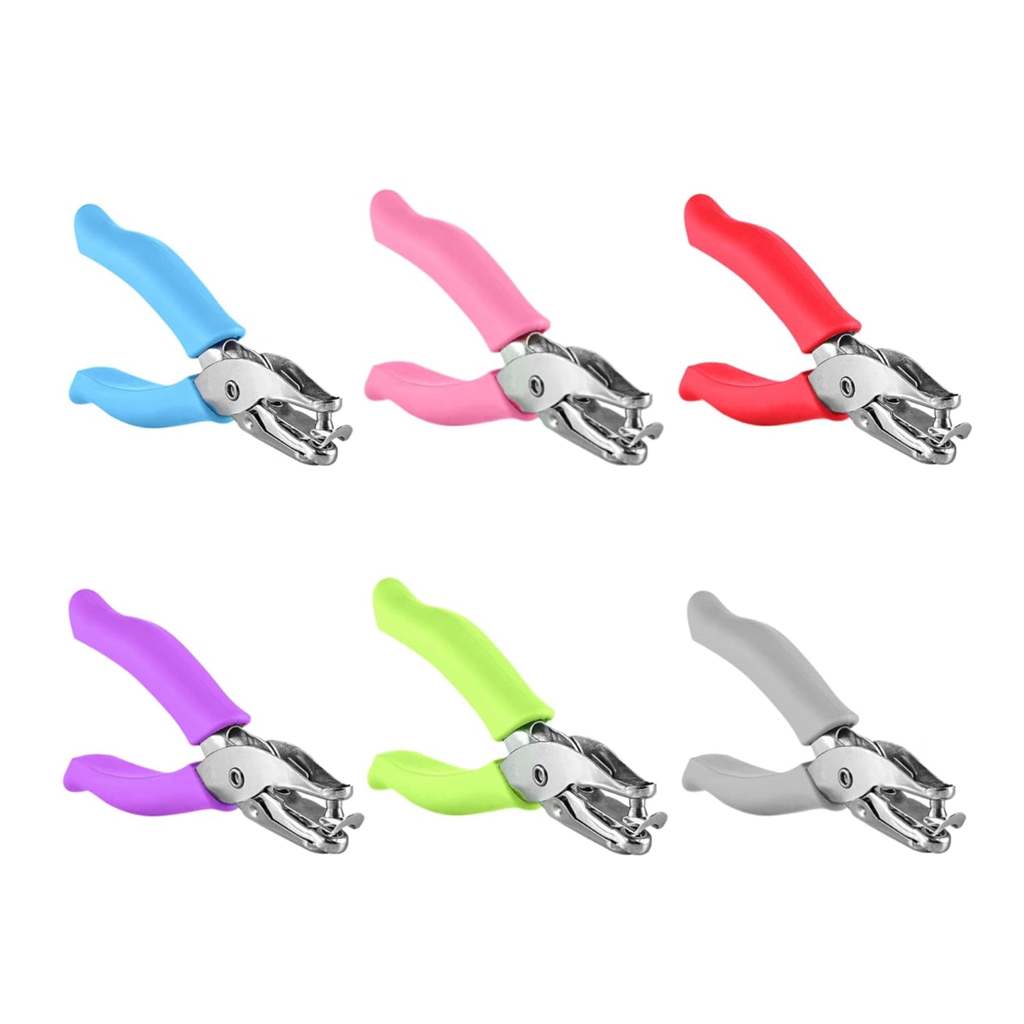 Single Hole Punch Metal Purple, 1/4â€ Hole Puncher with Soft Grip Handles for Paper and Crafts Round Circle Shape, for Kids and Adults, Also Available in Green, Pink, Red, Blue, Grey, 1 Pc â€“ by Enday