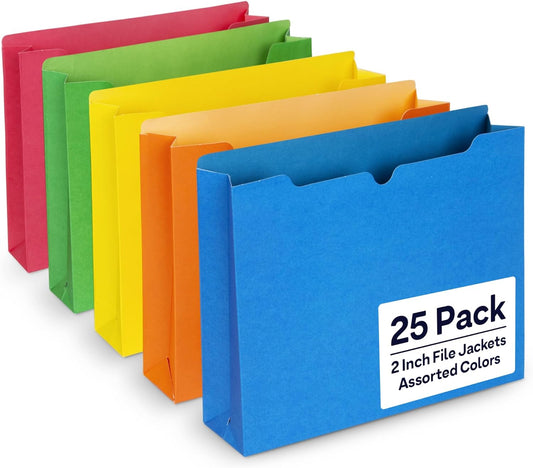 2 Inch File Jackets Colored 25-Pack