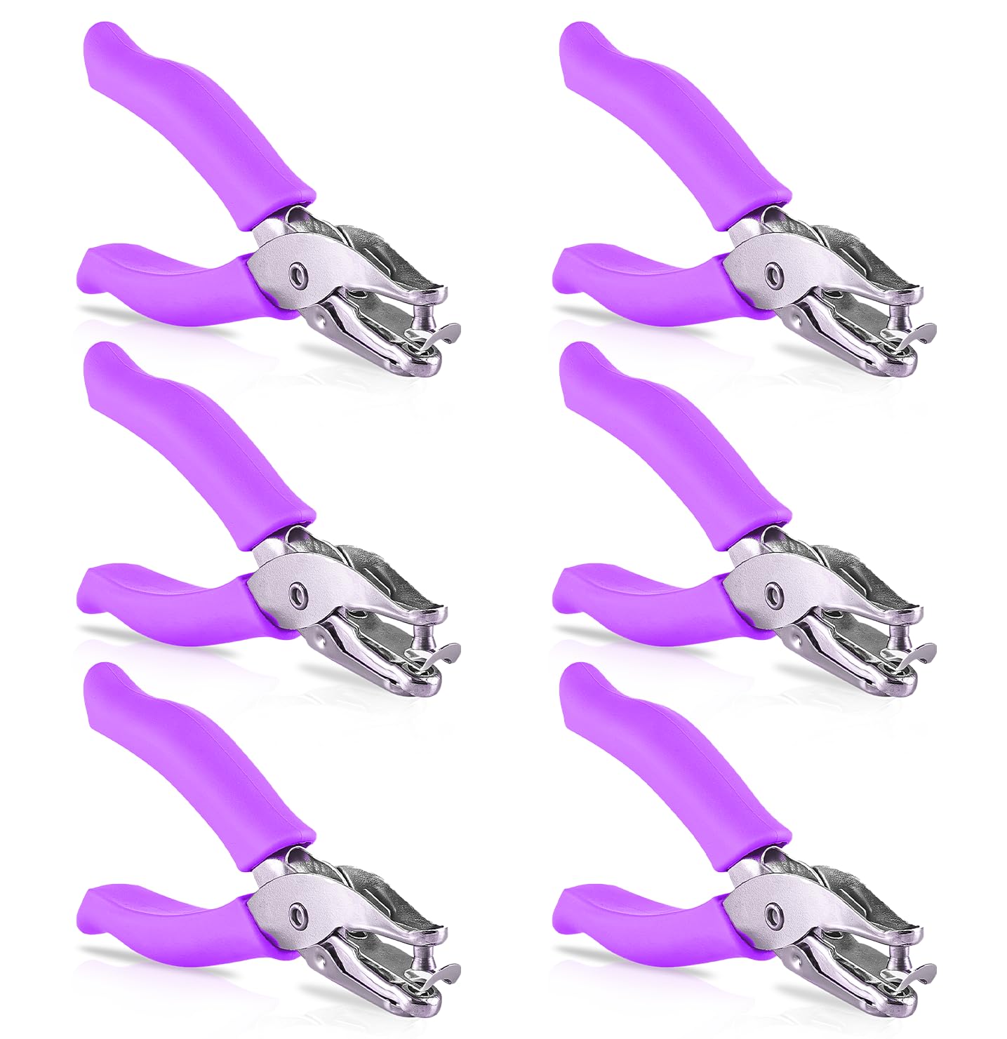 Single Hole Punch Metal Purple, 1/4â€ Hole Puncher with Soft Grip Handles for Paper and Crafts Round Circle Shape, for Kids and Adults, Also Available in Green, Pink, Red, Blue, Grey, 1 Pc â€“ by Enday