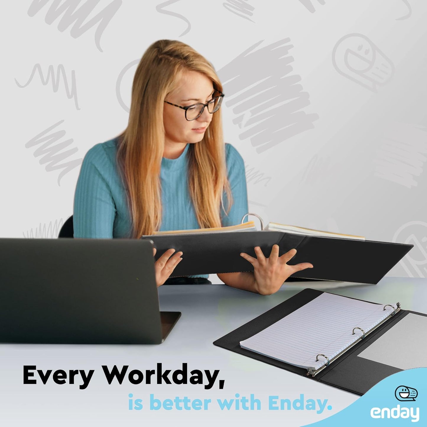 1 Inch 3 Ring Binder 1â€ Binder Black Clear View Cover with 2 Inside Pockets, Colored School Supplies Office and Home Binders â€“ by Enday