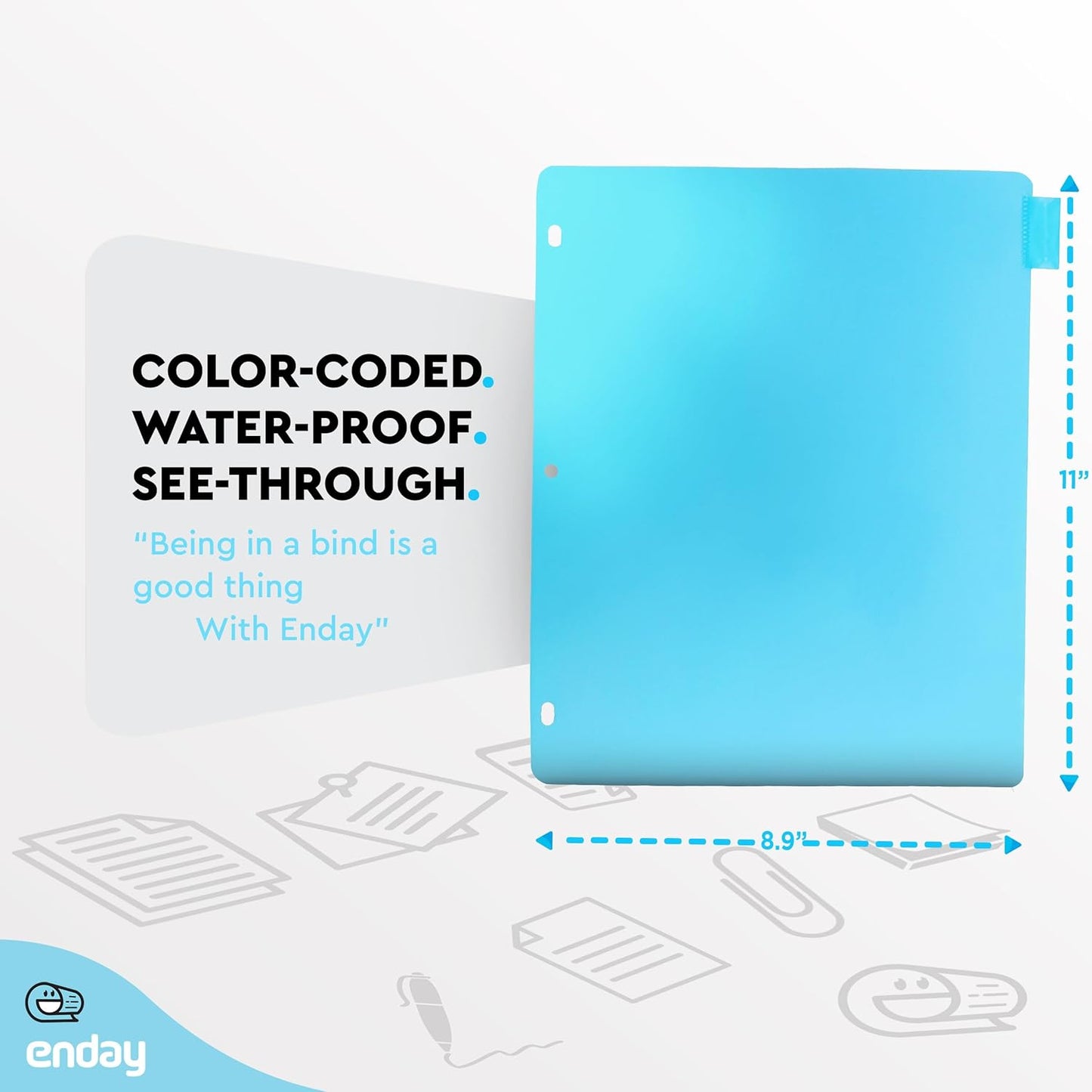 Binder Dividers with Tabs, 5 Dividers for 3 Ring Binder Standard Index Folder Dividers, Plastic Multicolor Dividers with White Insertable Tabs â€“ by Enday (5-Tab, 1 Pack)