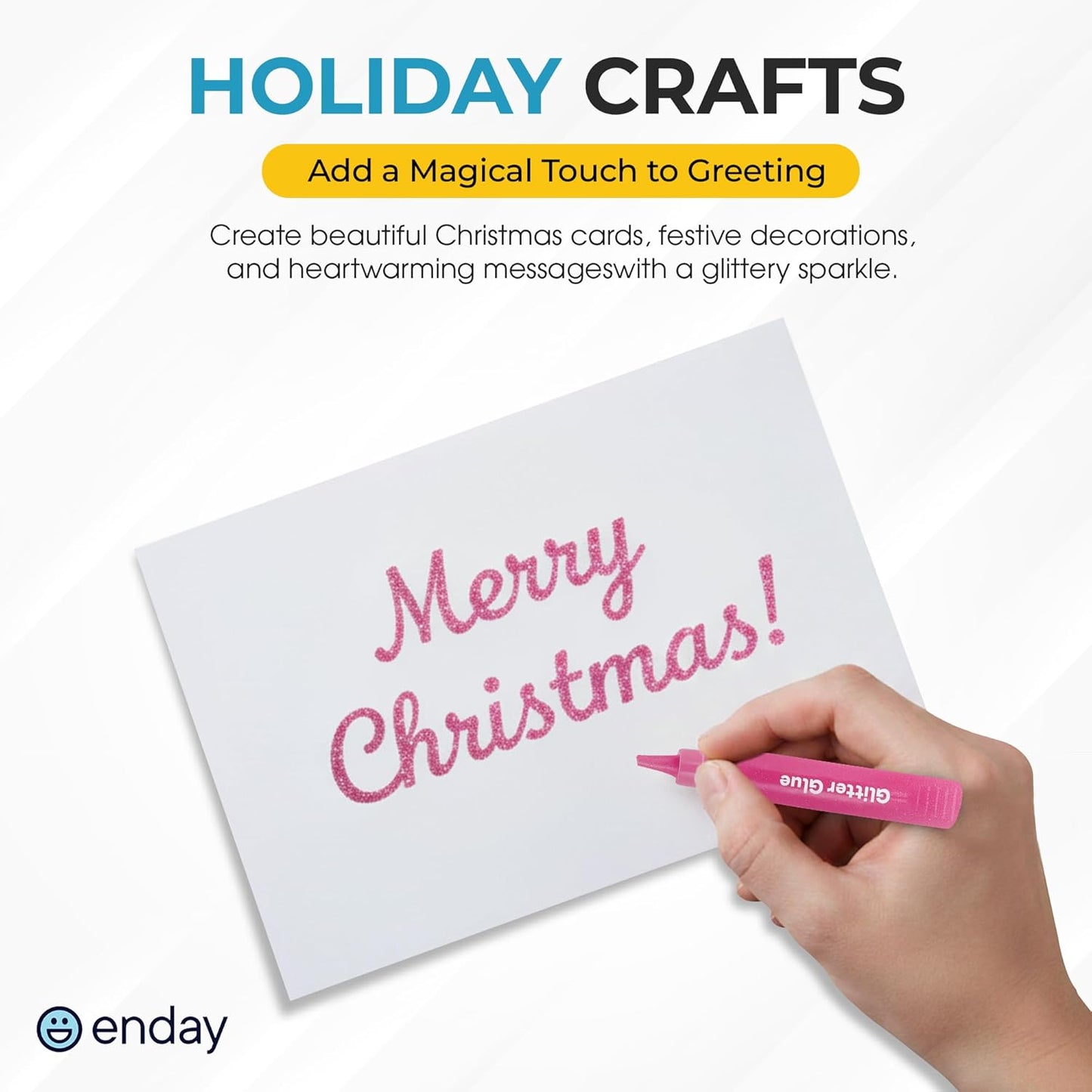 Glitter Glue Pens - 12 Pack Arts & Crafts Glitter Pen, Washable & Non-Toxic, Glitter Glue Pens for Christmas Stockings & Decorating Supplies, 10.5 ML - by Enday