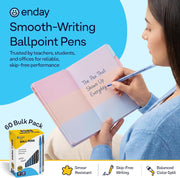 Ballpoint Pens Bulk (60 Pack) 30 Black & 30 Blue - Medium Point
