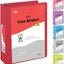 3 Ring Binder Clear View Cover with 2 Inside Pockets, Colored School Supplies Office and Home Binders – by Enday