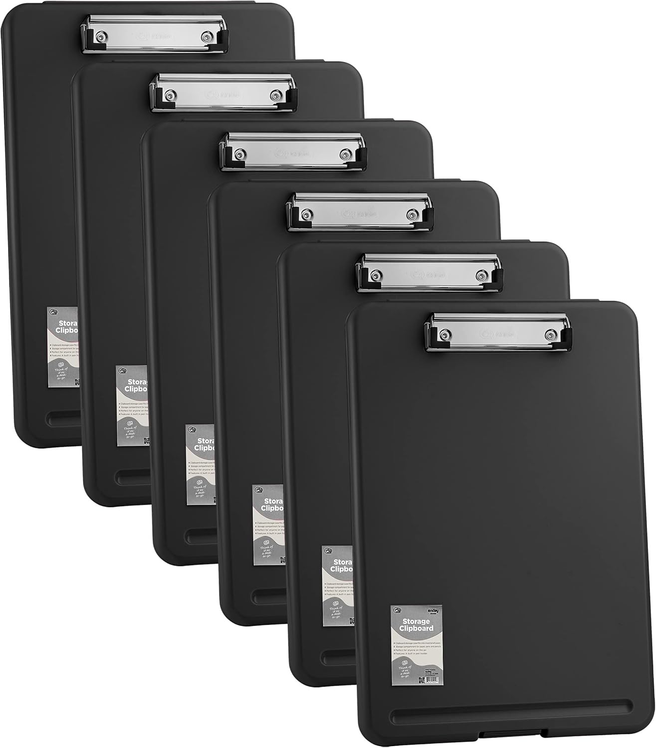 Clipboard with Storage Black, Letter Size Storage Clipboard with Compartments Case for Nurse Teachers Plastic Translucent Holds 100 Sheets Also Avail. in Green, Purple, Pink, Red, Blue, Grey-by Enday