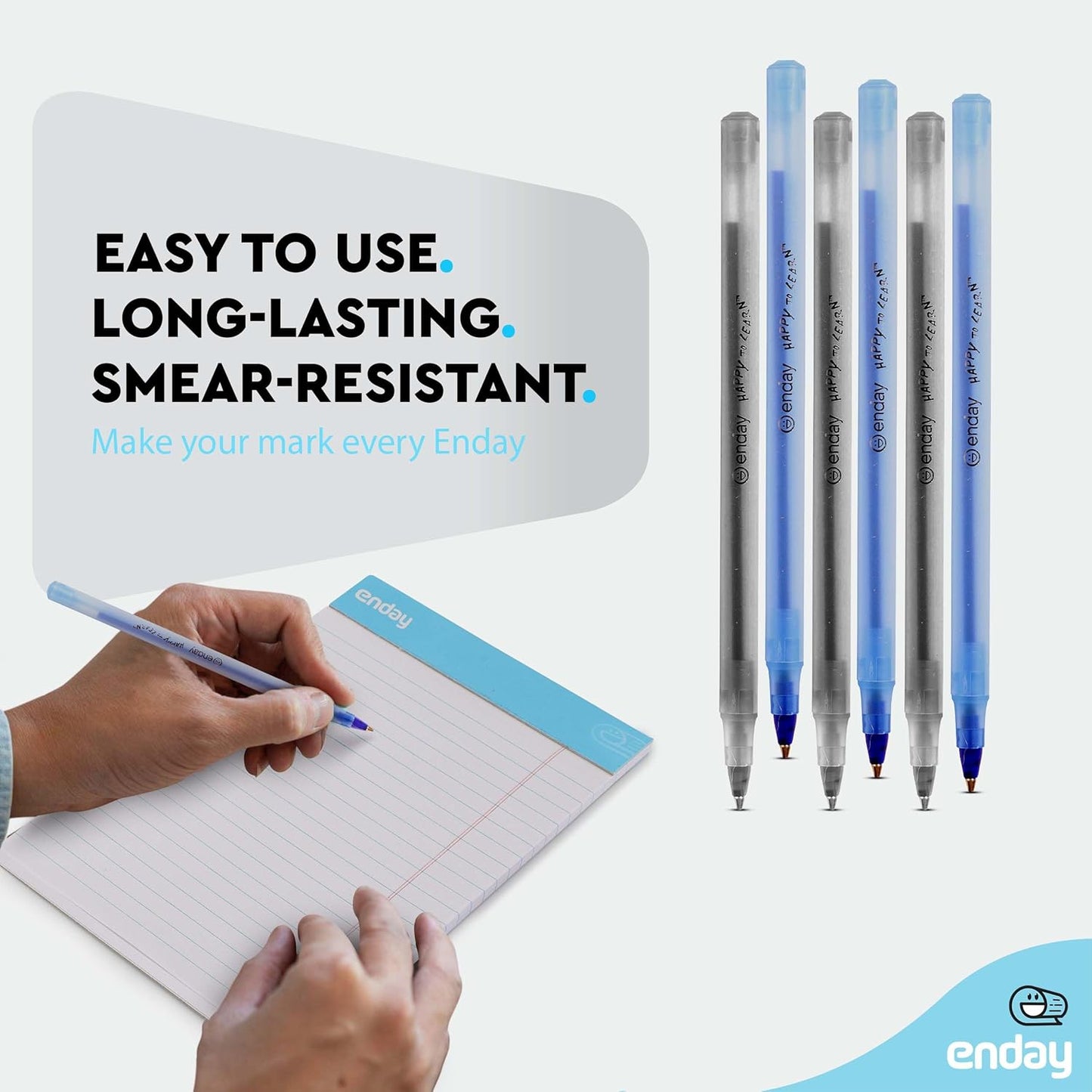 Enday Ballpoint Pens Bulk Blue and Black Pens (240 Pack) 120 Black & 120 Blue - Medium Point (1.0mm) Flexible Round Barrel For Writing Comfort, Pens Bulk for School, Home and Office.